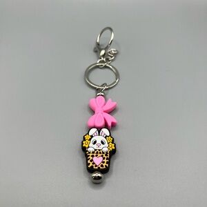 Pink Bunny Keychain - Handmade K0273C